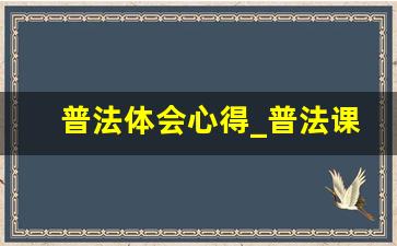 普法体会心得_普法课堂心得体会