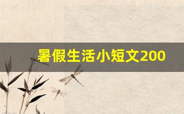 暑假生活小短文200字_我的假期生活250字