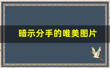 暗示分手的唯美图片