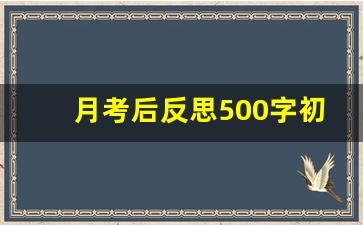 月考后反思500字初中_月考总结万能版500字