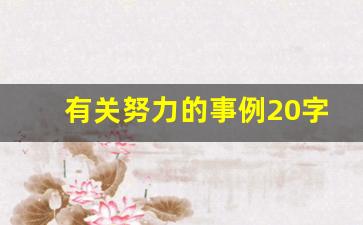 有关努力的事例20字_努力的名人故事50字