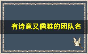 有诗意又儒雅的团队名字