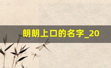 朗朗上口的名字_2023年兔宝宝男孩起名字