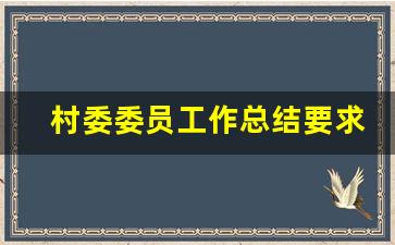 村委委员工作总结要求_村委会工作总结范文