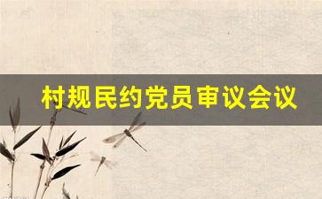 村规民约党员审议会议记录_村规民约的征求意见流程