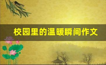 校园里的温暖瞬间作文600字_大一校园温暖作文600字