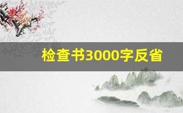 检查书3000字反省自己_纪律检讨书自我反省3000字