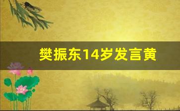 樊振东14岁发言黄