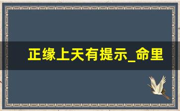 正缘上天有提示_命里没有正缘是说明什么