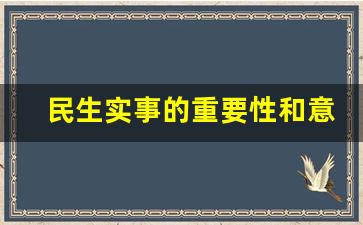 民生实事的重要性和意义