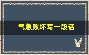 气急败坏写一段话