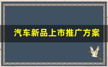 汽车新品上市推广方案_新品上市推广计划