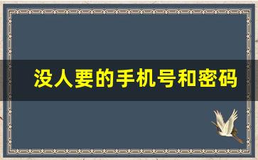 没人要的手机号和密码