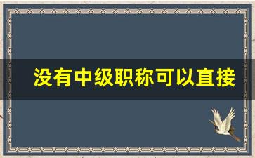 没有中级职称可以直接评高级职称吗