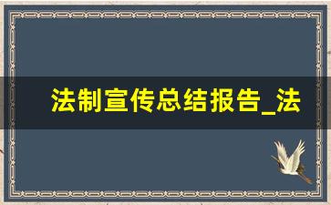 法制宣传总结报告_法制宣传落实情况