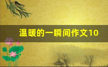 温暖的一瞬间作文100字_温暖的瞬间满分作文