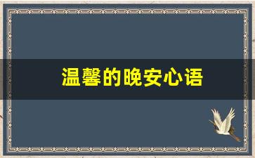 温馨的晚安心语