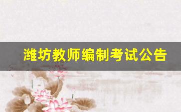 潍坊教师编制考试公告2021