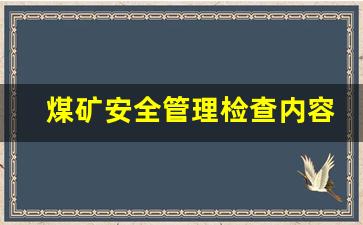 煤矿安全管理检查内容