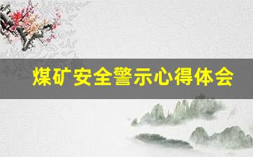 煤矿安全警示心得体会_井下警示教育心得体会