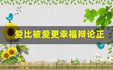 爱比被爱更幸福辩论正方提问_爱与被爱辩论赛反方材料一辩