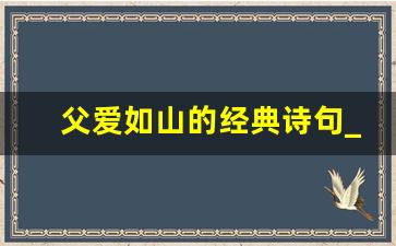 父爱如山的经典诗句_父爱如山的古诗词