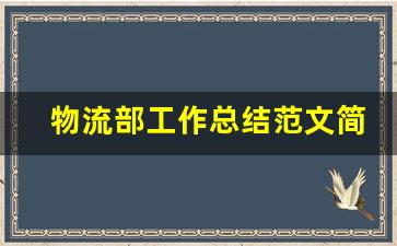 物流部工作总结范文简短