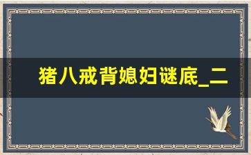 猪八戒背媳妇谜底_二胡曲猪八戒背媳妇视频