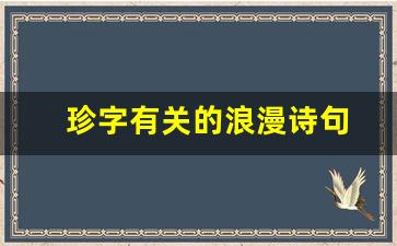 珍字有关的浪漫诗句