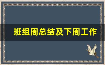 班组周总结及下周工作计划