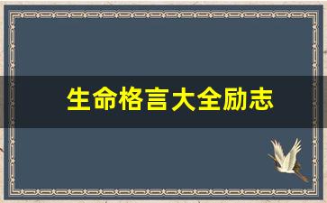 生命格言大全励志