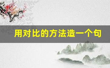 用对比的方法造一个句子_用对比手法写句子的注意事项