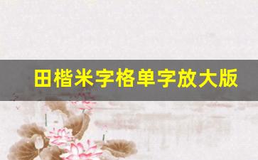 田楷米字格单字放大版_九成宫高清单字米字格