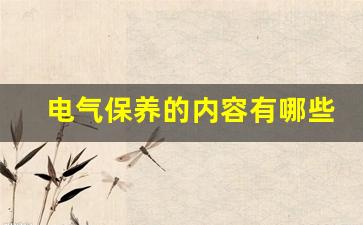 电气保养的内容有哪些_汽车电气设备的维护与保养