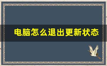 电脑怎么退出更新状态