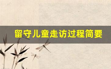 留守儿童走访过程简要记录怎么写_村干部留守儿童走访简报