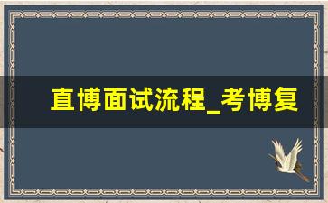 直博面试流程_考博复试面试经验分享