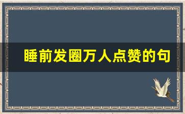 睡前发圈万人点赞的句子