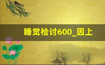 睡觉检讨600_因上班睡觉的检讨书