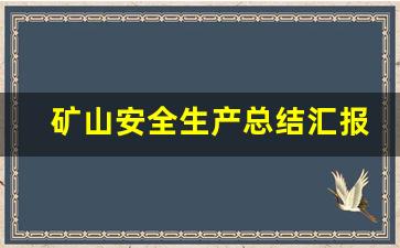 矿山安全生产总结汇报_矿山安全生产工作汇报日报