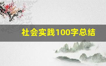 社会实践100字总结_个人实践小结