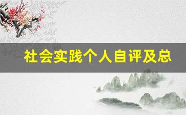 社会实践个人自评及总结_自我评价或社会活动经验