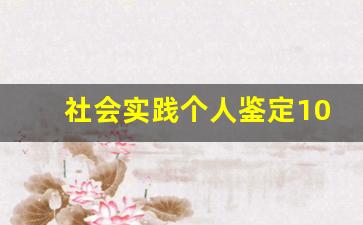 社会实践个人鉴定100字