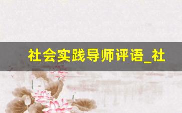 社会实践导师评语_社会实践个人自评及总结