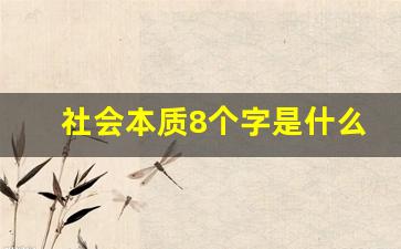 社会本质8个字是什么