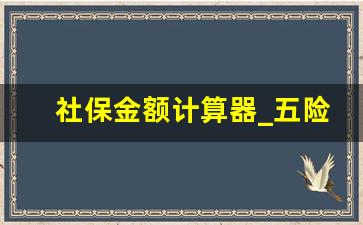 社保金额计算器_五险缴费计算器