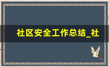 社区安全工作总结_社区安全宣传工作总结