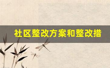 社区整改方案和整改措施_社区存在的困难和建议