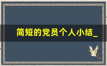 简短的党员个人小结_普通党员心得体会100字