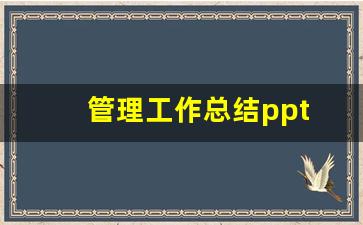 管理工作总结ppt